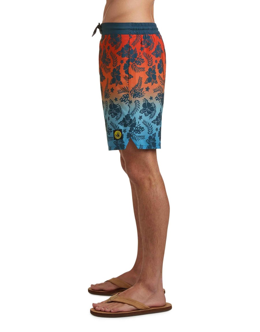 Swimwear Jerry Leigh Boardshorts | Floaters 19" Comfort Boardshorts Orange/Navy