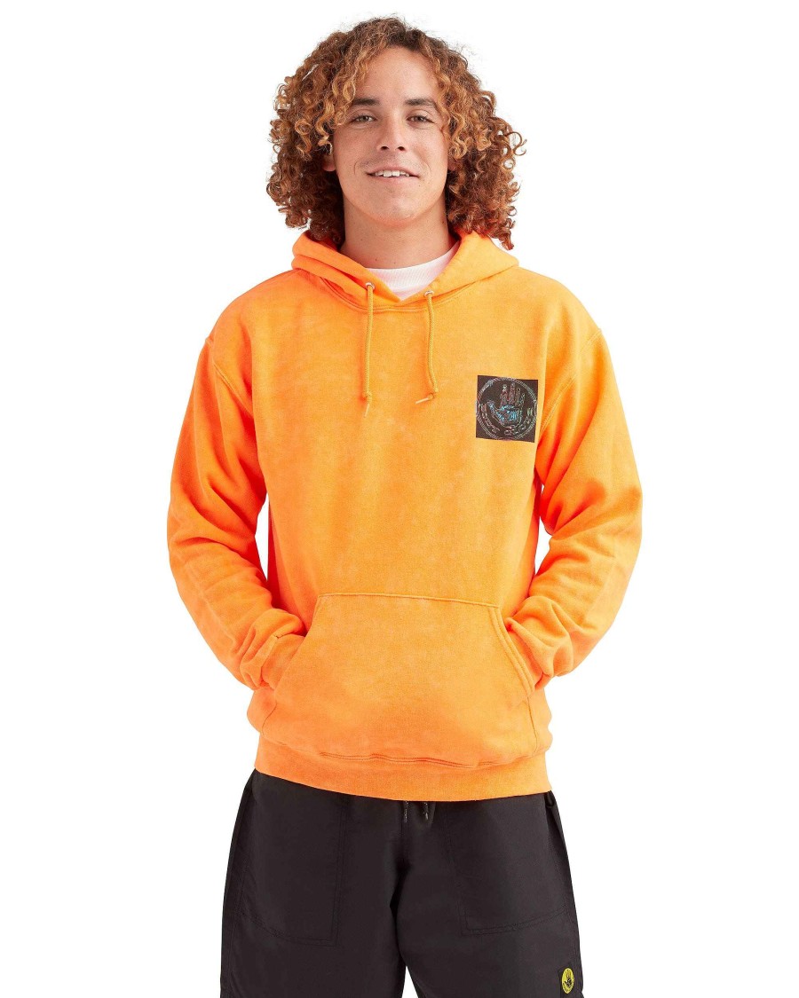 Men Jerry Leigh Hoodies & Jackets | Neon Scribble Pullover Hoodie Neon Orange