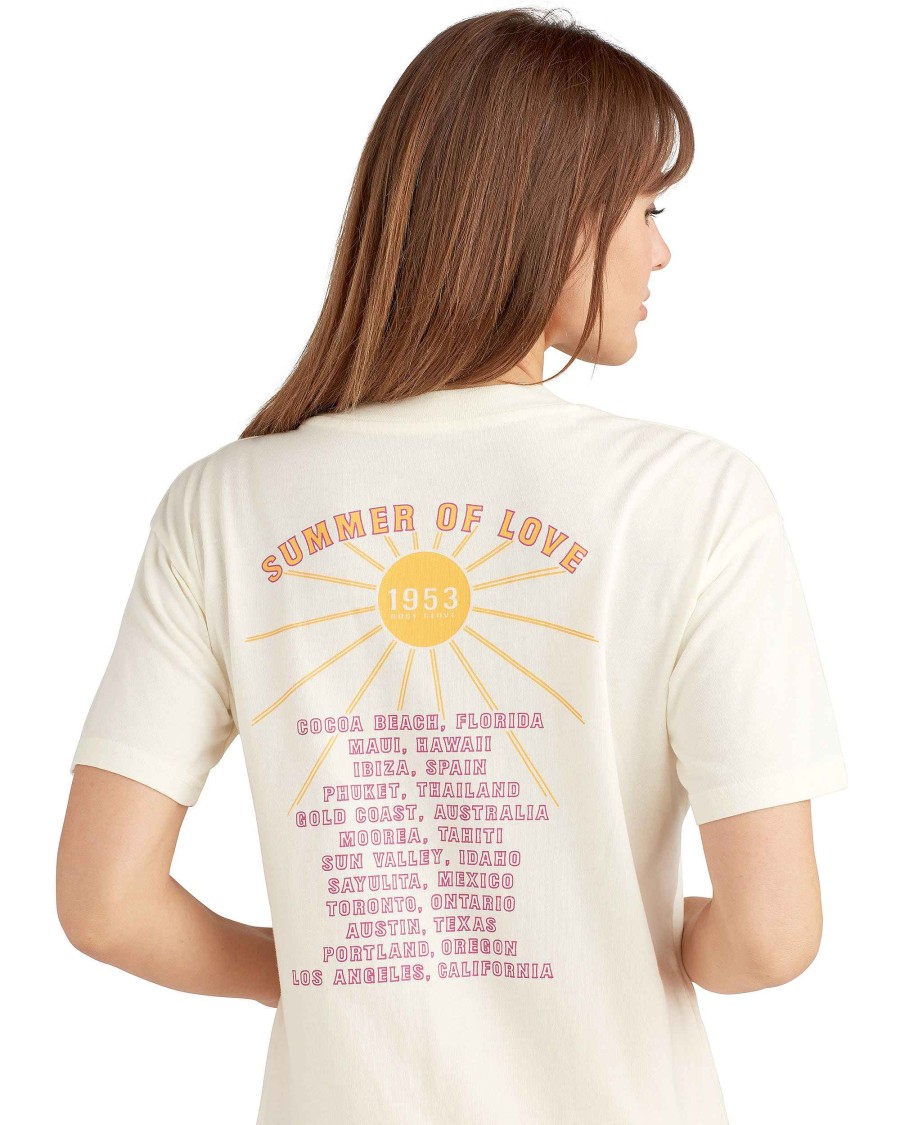 Women Jerry Leigh Tops | Summer Of Love T-Shirt Cream