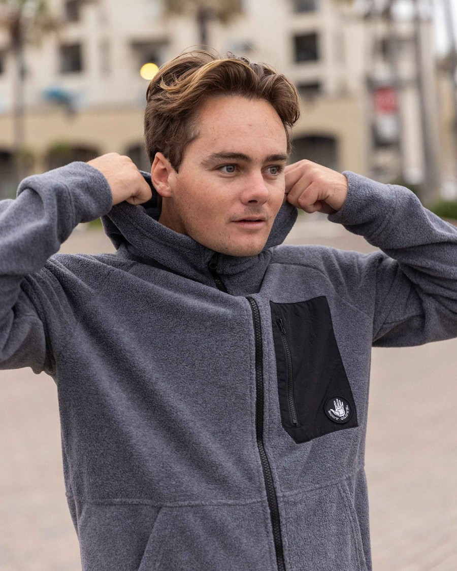 Men Jerry Leigh Hoodies & Jackets | Men'S Dyno Polar Fleece Jacket Charcoal