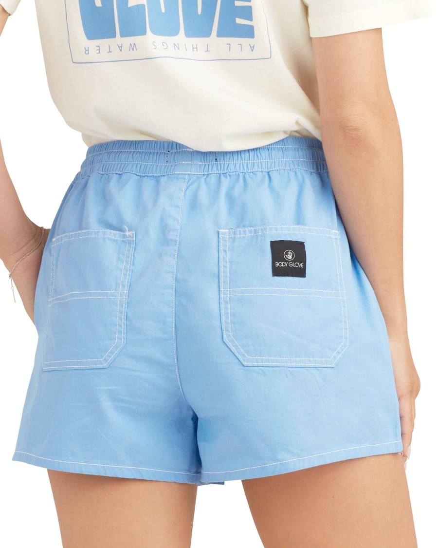 Women Jerry Leigh Bottoms | Edilee Elastic Waist Shorts Blue