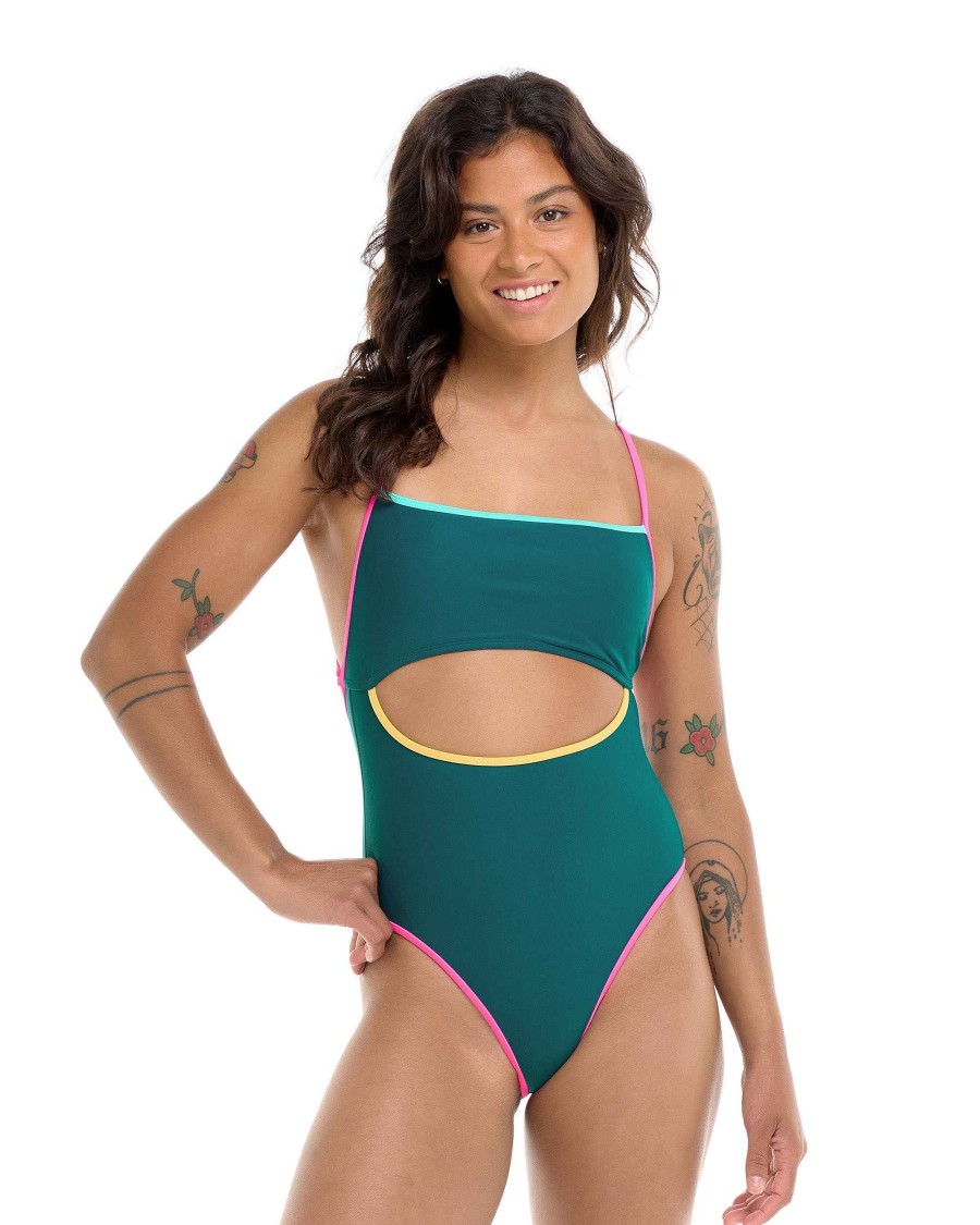 Swimwear SGS Cross-Overs | Vibration Devon One-Piece Swimsuit Kingfisher