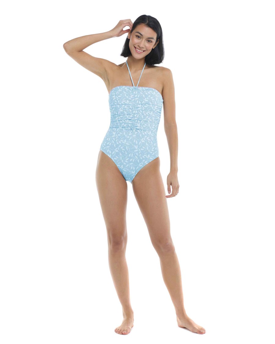 Swimwear SGS One-Pieces | Flowery Skies Julia One-Piece Swimsuit Baby Blue