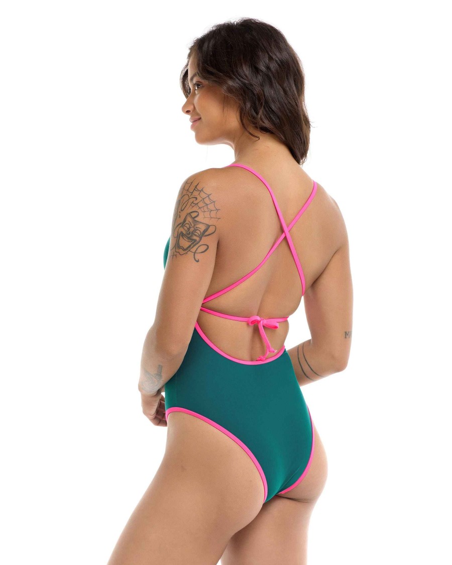 Swimwear SGS Cross-Overs | Vibration Devon One-Piece Swimsuit Kingfisher