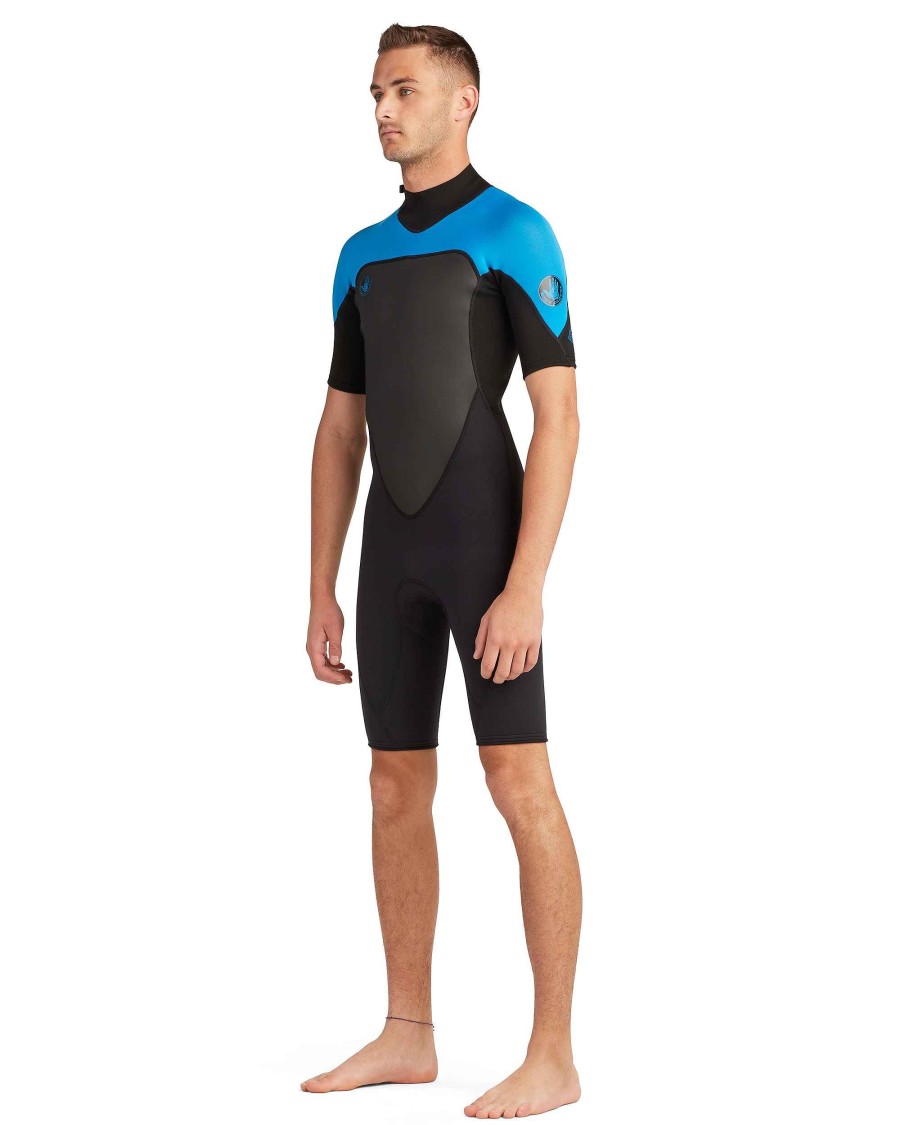 Men SDI Wetsuits | Phoenix 2Mm Men'S Back-Zip S/S Springsuit Blue