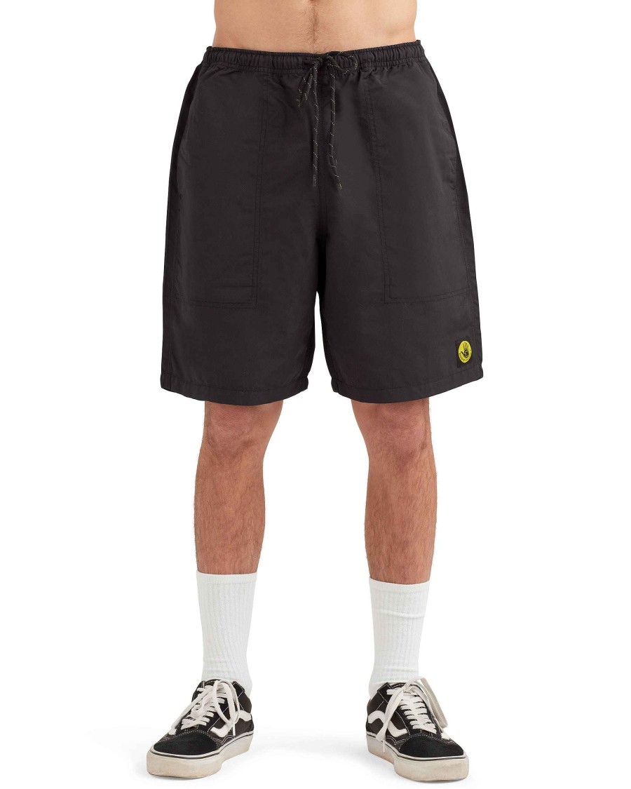 Men Jerry Leigh Shorts | Burnout Trail Shorts Black