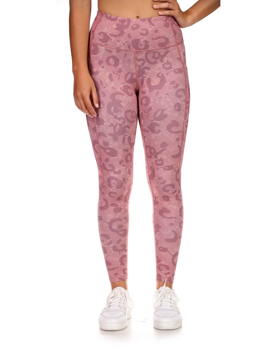 Women S2 Activewear | All-Over-Print Full-Length Legging With Pockets Leopard Pink