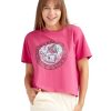 Women Jerry Leigh Tops | Hermosa Beach '53 Relaxed Fit Crop T-Shirt Fuchsia