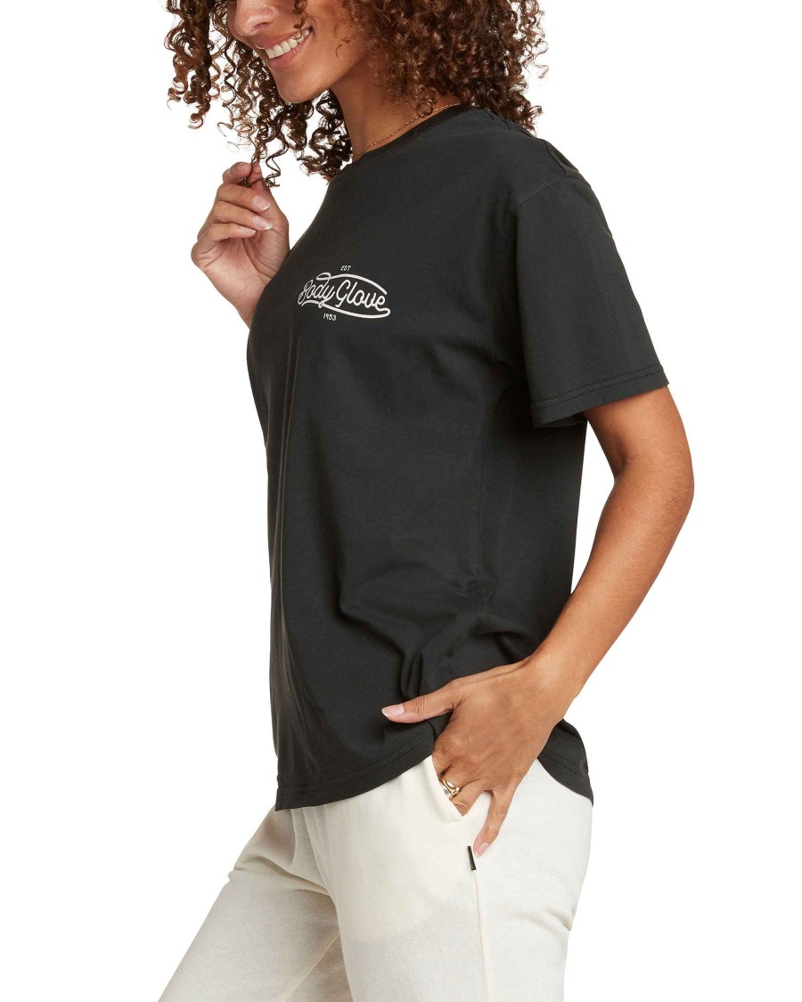 Women Jerry Leigh Tops | Hermosa Badge Short-Sleeved T-Shirt Black