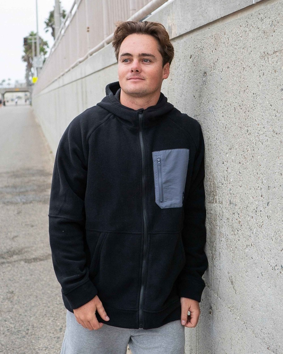 Men Jerry Leigh Hoodies & Jackets | Men'S Dyno Polar Fleece Jacket Black