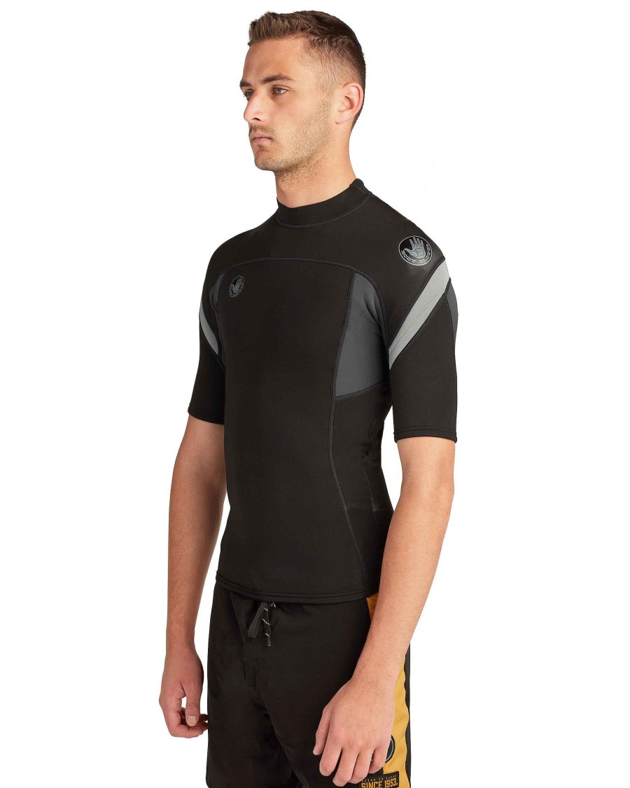 Wetsuits SDI Springsuits | Super Rover Wetsuit Top - Black/Grey Black Gray