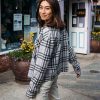 Women Jerry Leigh Hoodies & Jackets | Style Match Plaid Flannel Shacket Lavender