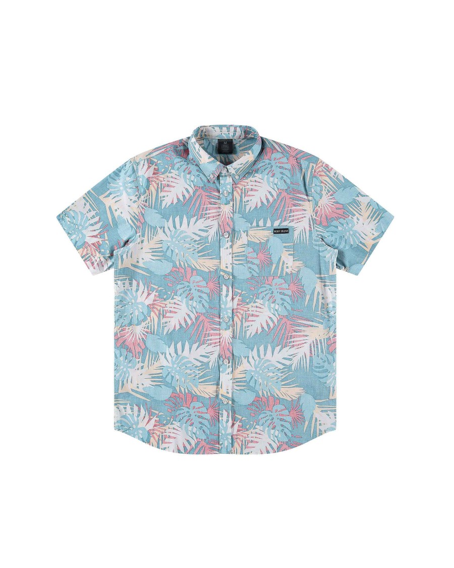 Men Island Daze Button Up Shirts | Backyards Button-Up Shirt Blue