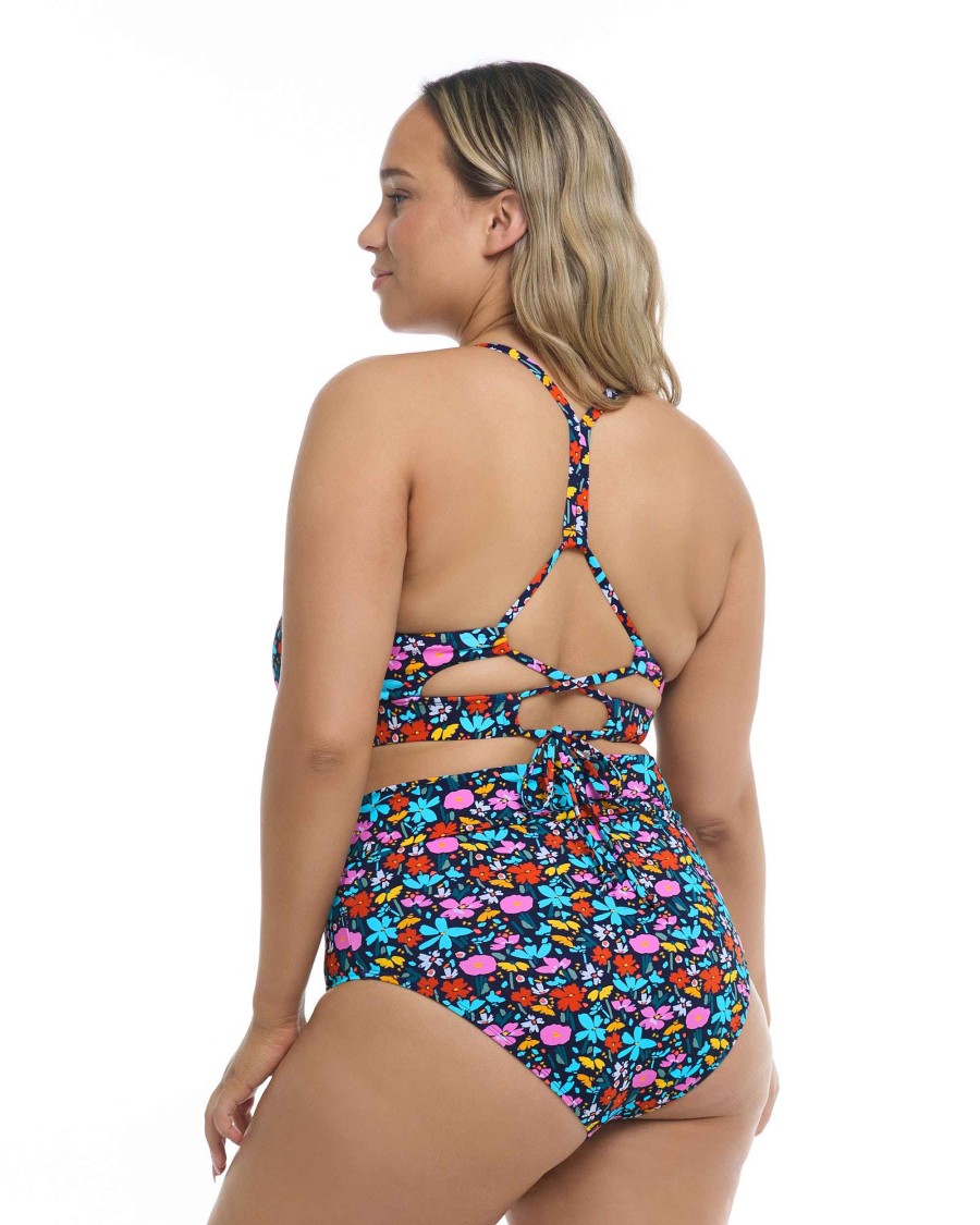 Swimwear SGS Plus Size Swimwear | Vivid Field Plus-Size Woodstock Bikini Bottom Indigo