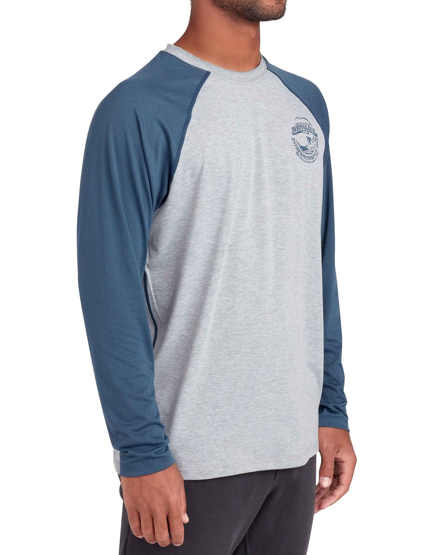 Men Jerry Leigh T-Shirts & Tops | Long-Sleeved Raglan Upf 50+ T-Shirt Heather