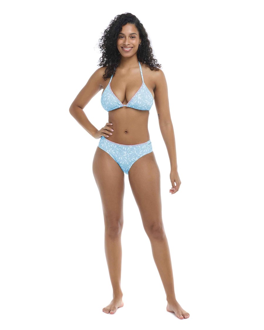 Swimwear SGS D-F Cup Tops | Flowery Skies Dita D-Cup Triangle Top Baby Blue