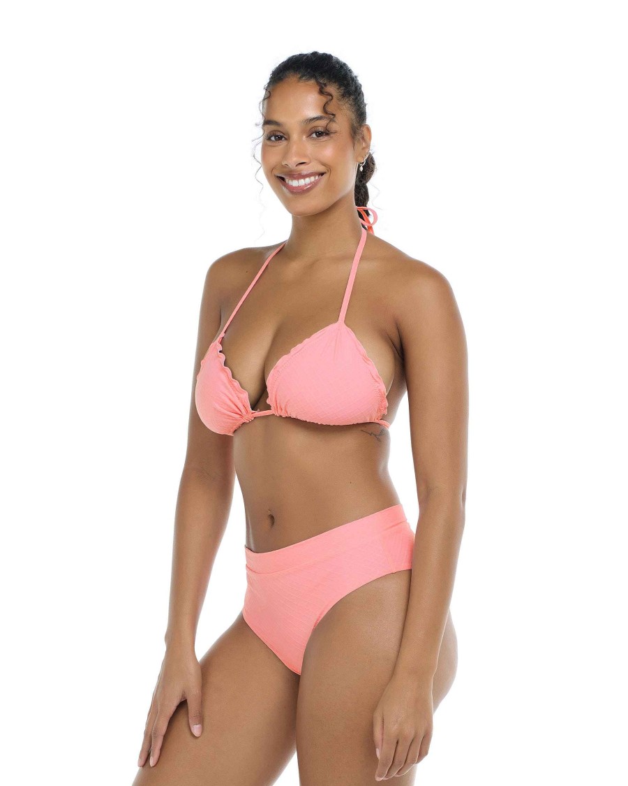 Swimwear SGS D-F Cup Tops | Flor Nove Dita Reversible Ruffle Triangle Bikini Top D Flor Nove / Sea Mist