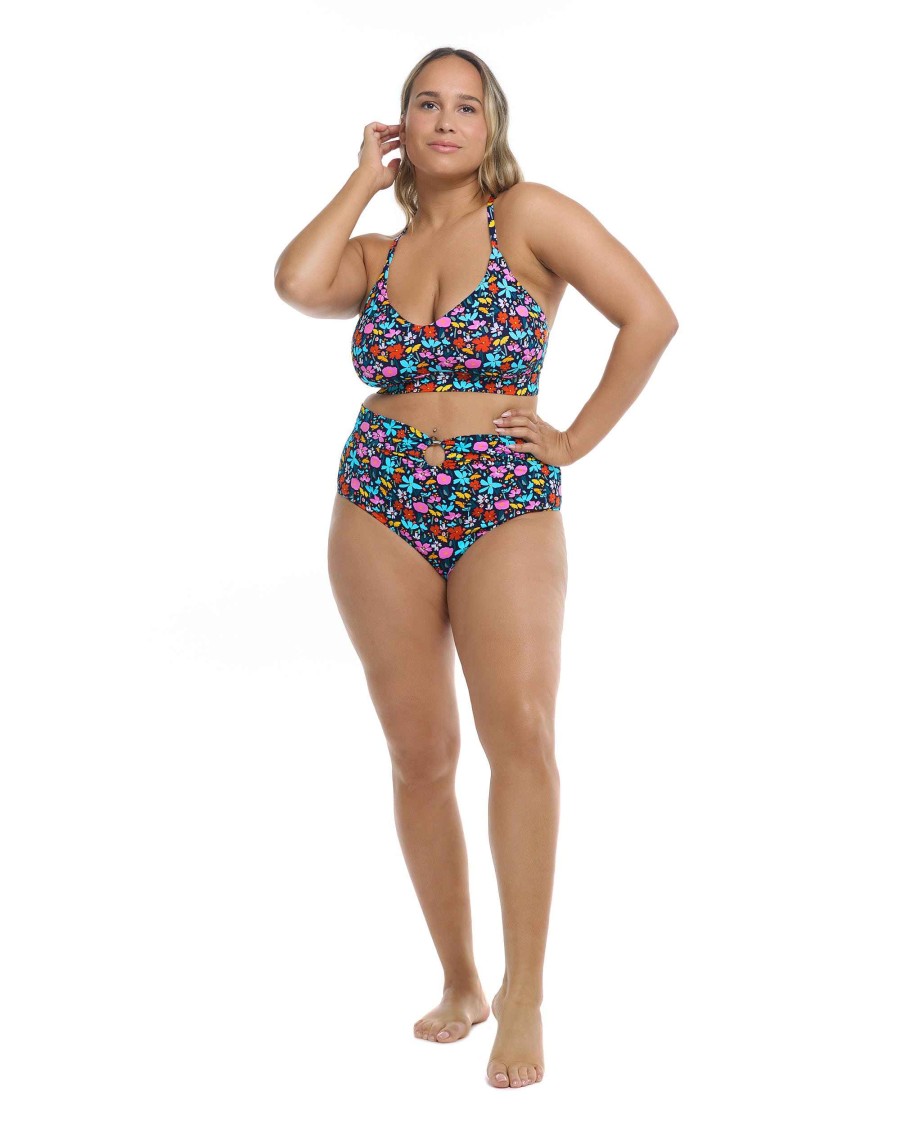 Swimwear SGS Plus Size Swimwear | Vivid Field Ruth Plus Size Triangle Bikini Top Indigo