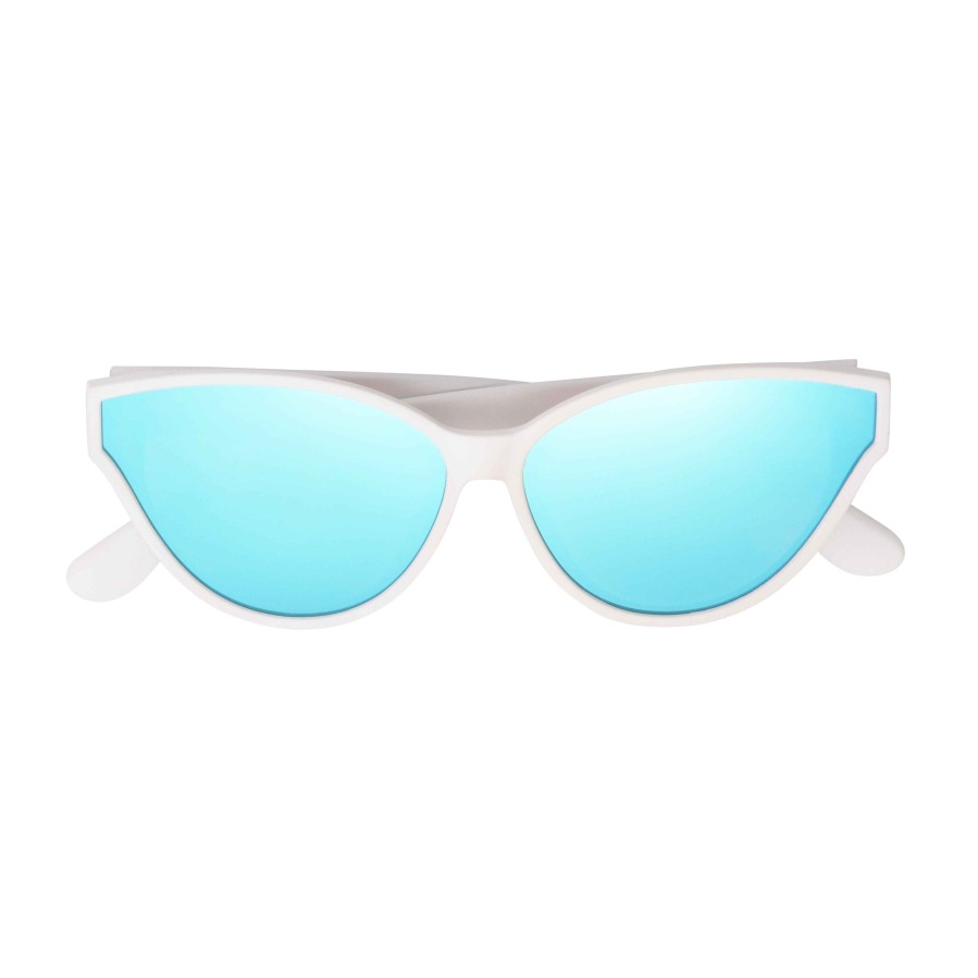 Accessories FGX Sunglasses | Lana Polarized Cat Eye Sunglasses White