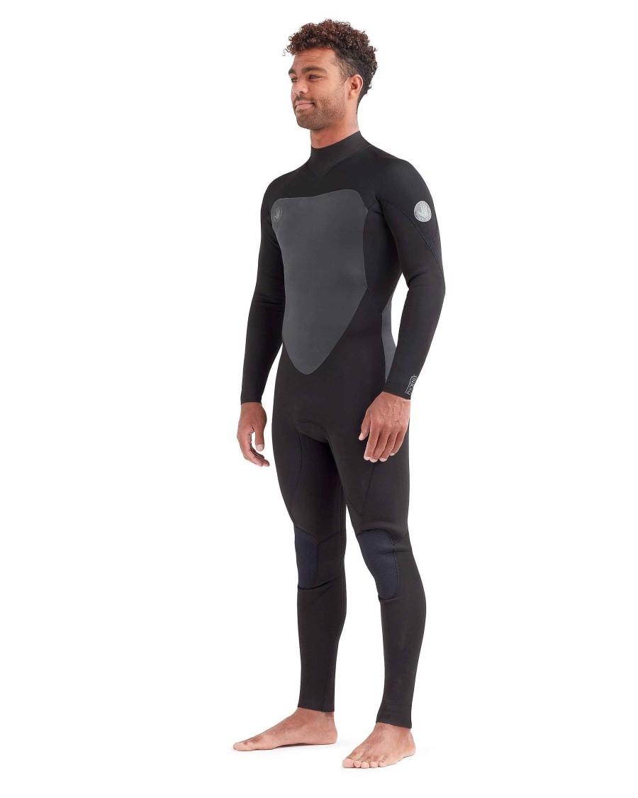 Men SDI Wetsuits | Phoenix 3/2Mm Men'S Back-Zip Fullsuit Black