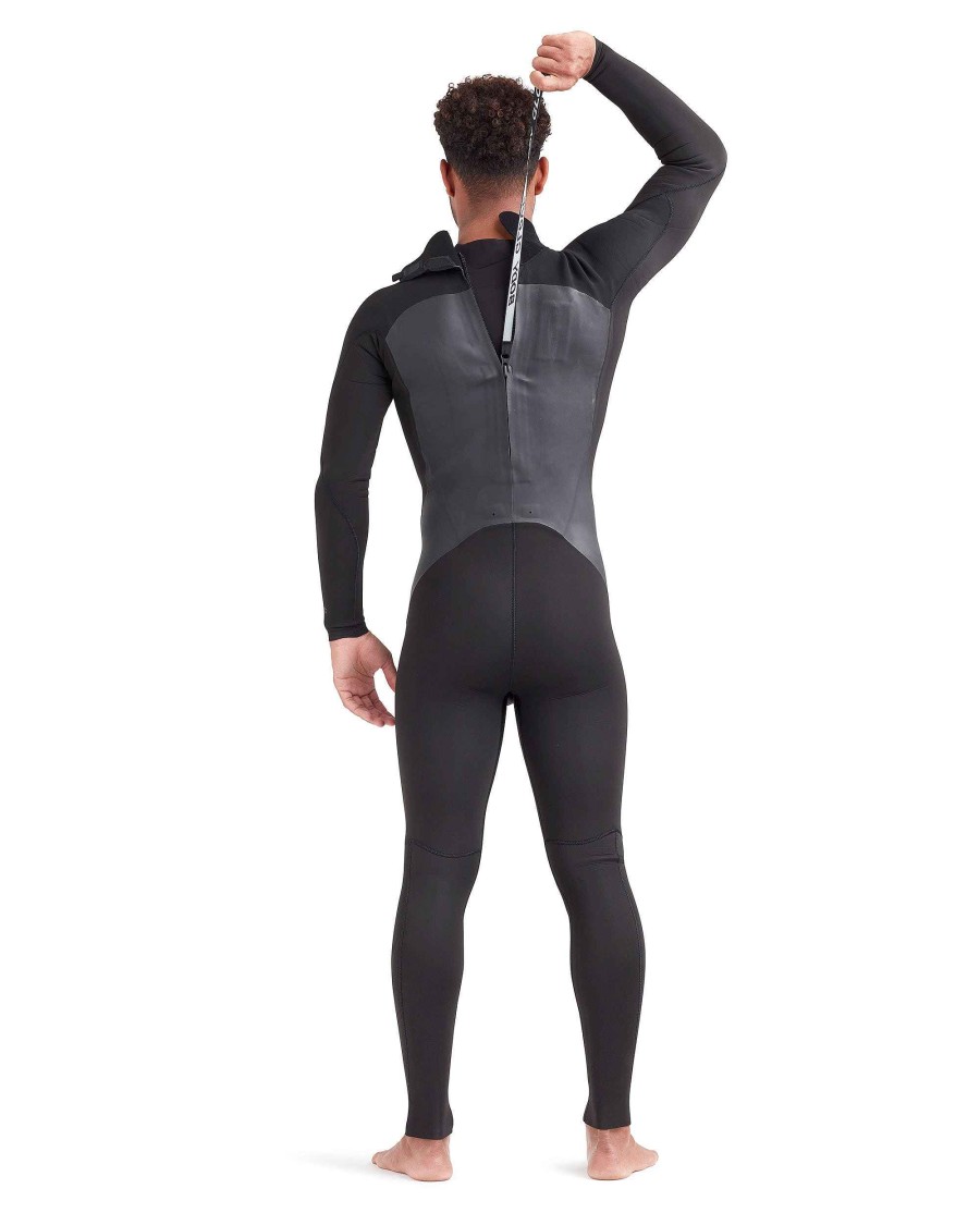 Men SDI Wetsuits | Phoenix 3/2Mm Men'S Back-Zip Fullsuit Black