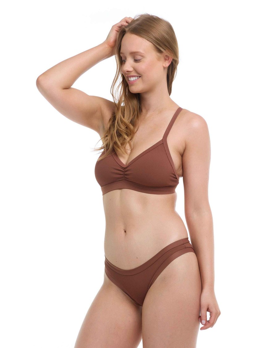 Swimwear SGS D-F Cup Tops | Ibiza Drew D-F Cup Bikini Top Brown