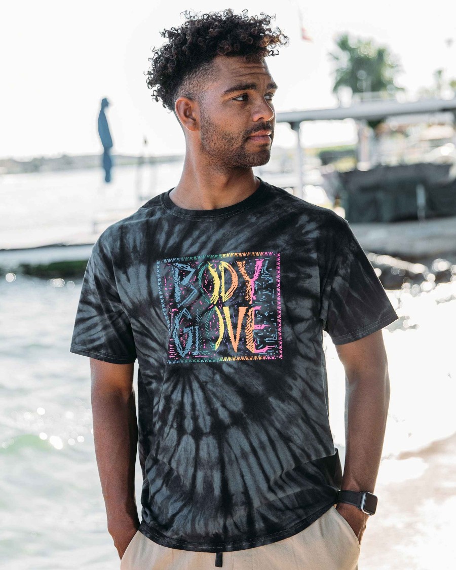 Men Jerry Leigh T-Shirts & Tops | Tribal 80'S Tie-Dye Short-Sleeved T-Shirt Charcoal/Black