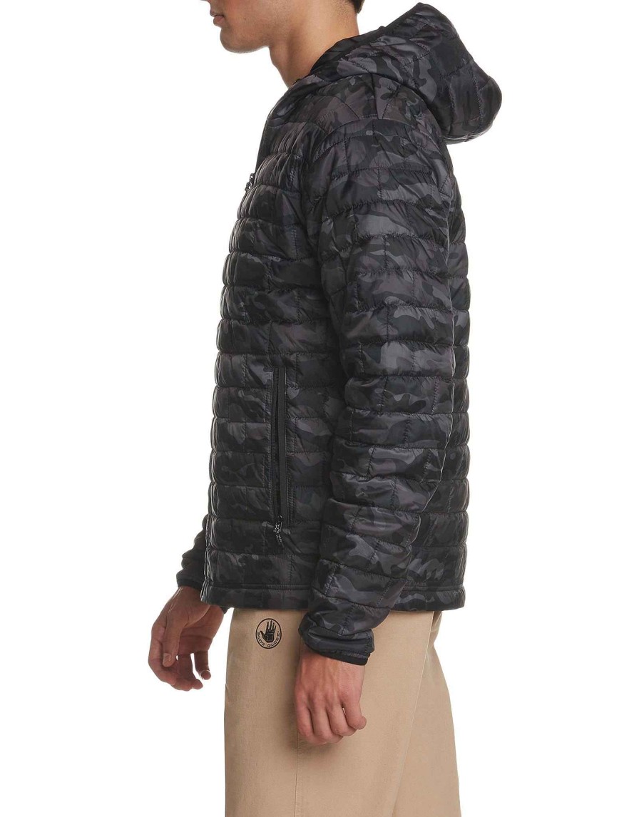 Men Jerry Leigh Hoodies & Jackets | Heritage Hooded Puffer Jacket Midnight Camo