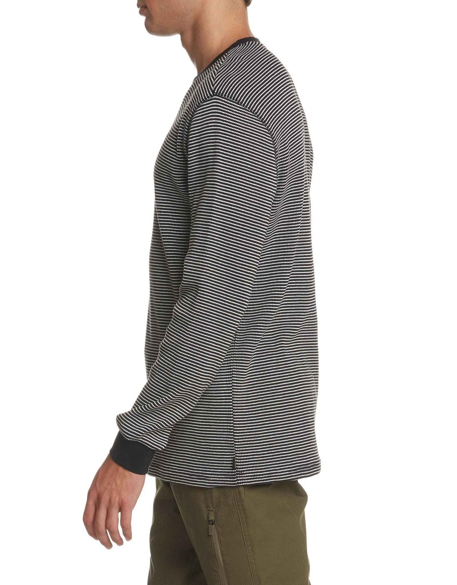 Men Jerry Leigh T-Shirts & Tops | Free Flow Waffle Weave Thermal - Black/White Stripes Black-White Stripe