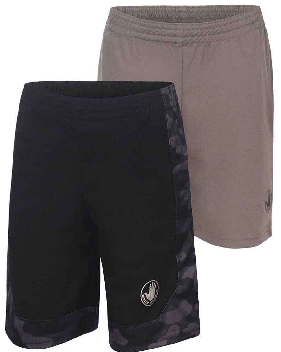 Kids Babyfair Apparel & Activewear | Boys' Solid And Camo/Black Shorts Set (8-18) Camo/Black & Grey