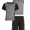 Kids Babyfair Apparel & Activewear | Boys' Three-Piece Shirts And Short Set (4-7) Black & Red