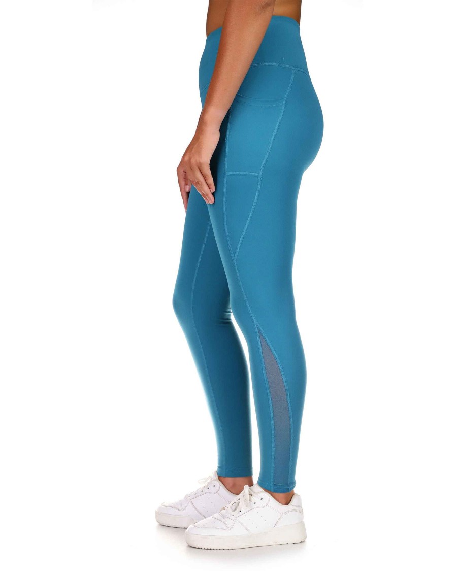 Women S2 Activewear | Yin To My Yang Legging With Mesh Panels Teal