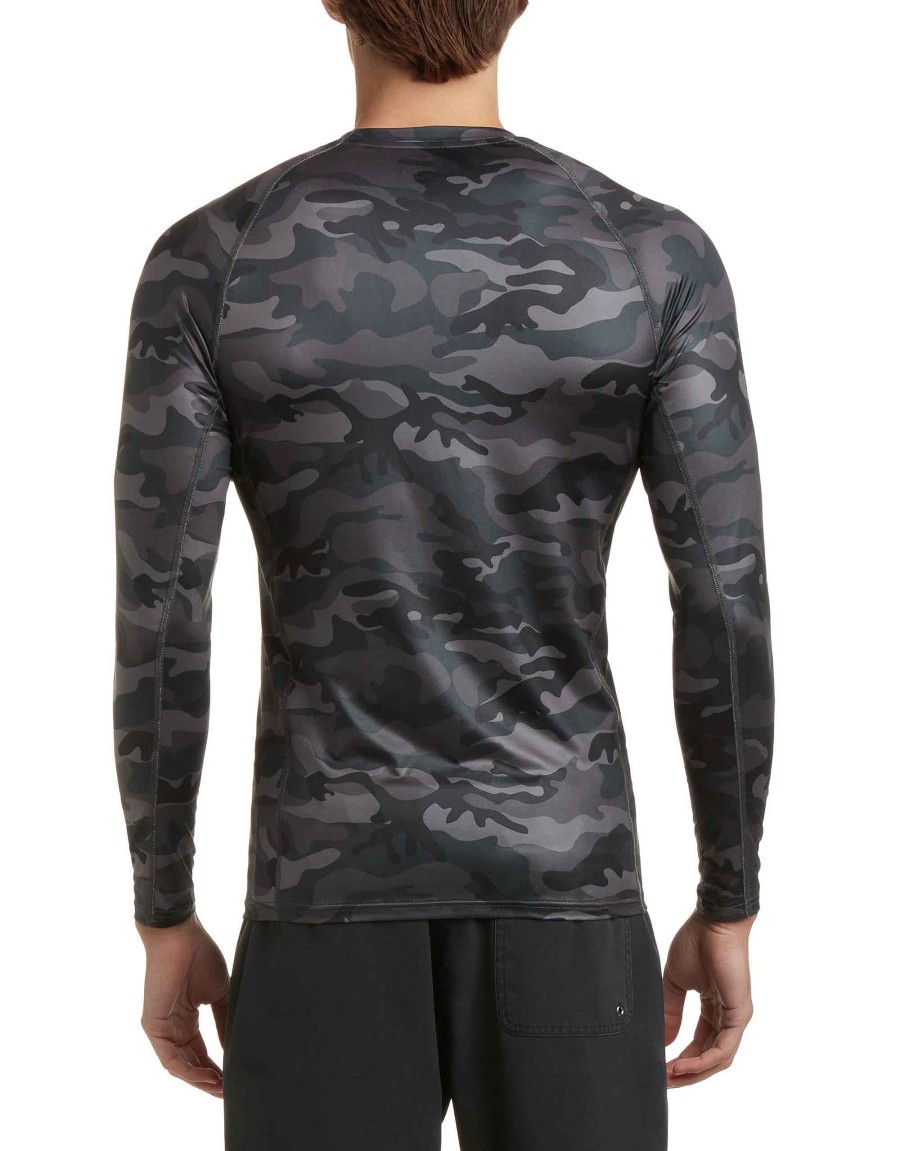 Swimwear Jerry Leigh Rash Guards & Sun Protection | Catalina Upf Long-Sleeve Sun Shirt Camo Black