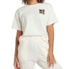 Women Jerry Leigh Tops | Scribble Block Short-Sleeved Relaxed Fit Crop T-Shirt Cream