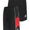 Kids Babyfair Apparel & Activewear | Boys' Solid And Side-Stripe Shorts Set (8-18) Black & Red