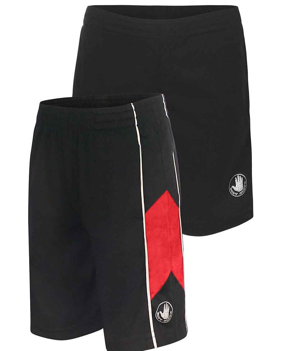 Kids Babyfair Apparel & Activewear | Boys' Solid And Side-Stripe Shorts Set (8-18) Black & Red