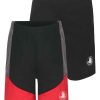 Kids Babyfair Apparel & Activewear | Boys' Solid And Color-Block Shorts Set (8-18) Black & Red