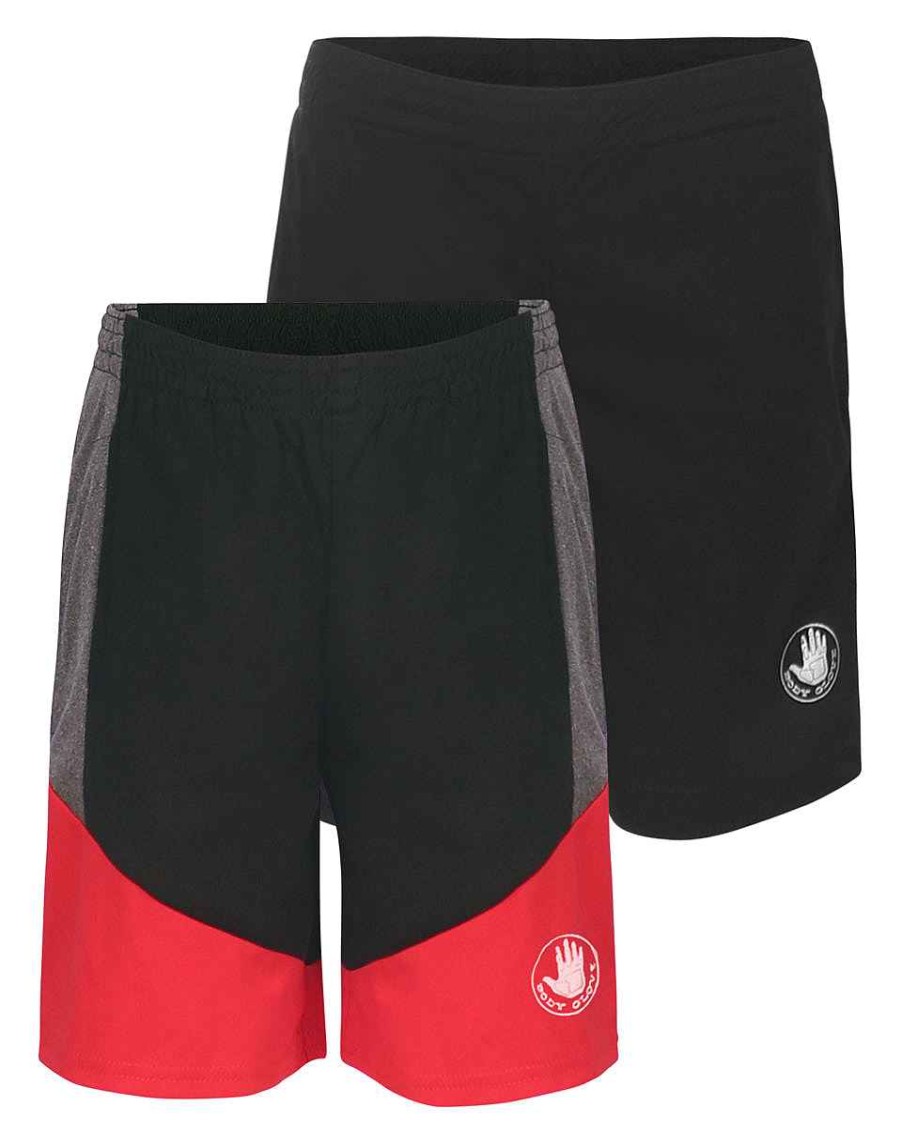 Kids Babyfair Apparel & Activewear | Boys' Solid And Color-Block Shorts Set (8-18) Black & Red