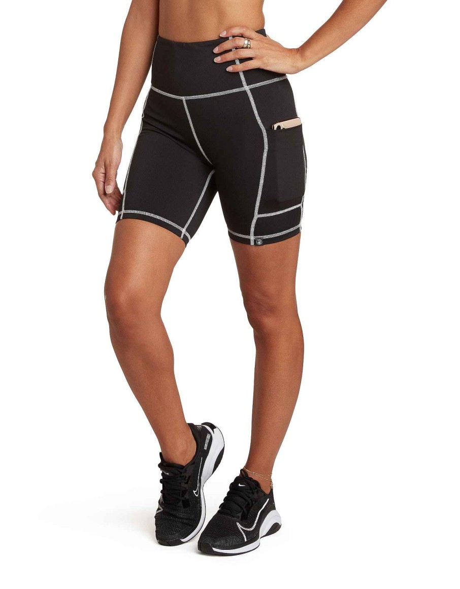 Women Jerry Leigh Sets | Elevate The Look Biker Short Black