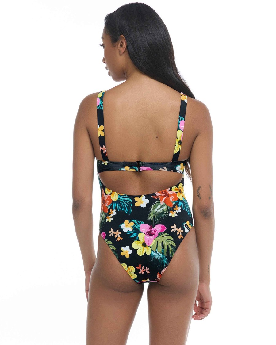 Swimwear SGS One-Pieces | Tropical Island Eli One-Piece Swimsuit Black