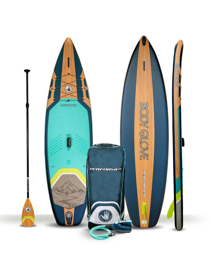 Boards Surf 9 Paddle Boards | Performer 11' Inflatable Paddle Board Deep Sea/Isle Green