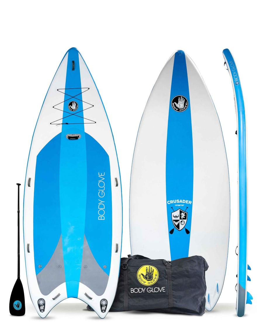 Boards Surf 9 Tandem Paddle Boards | Crusader 15' Multi-Person Inflatable Paddle Board Cobalt/White