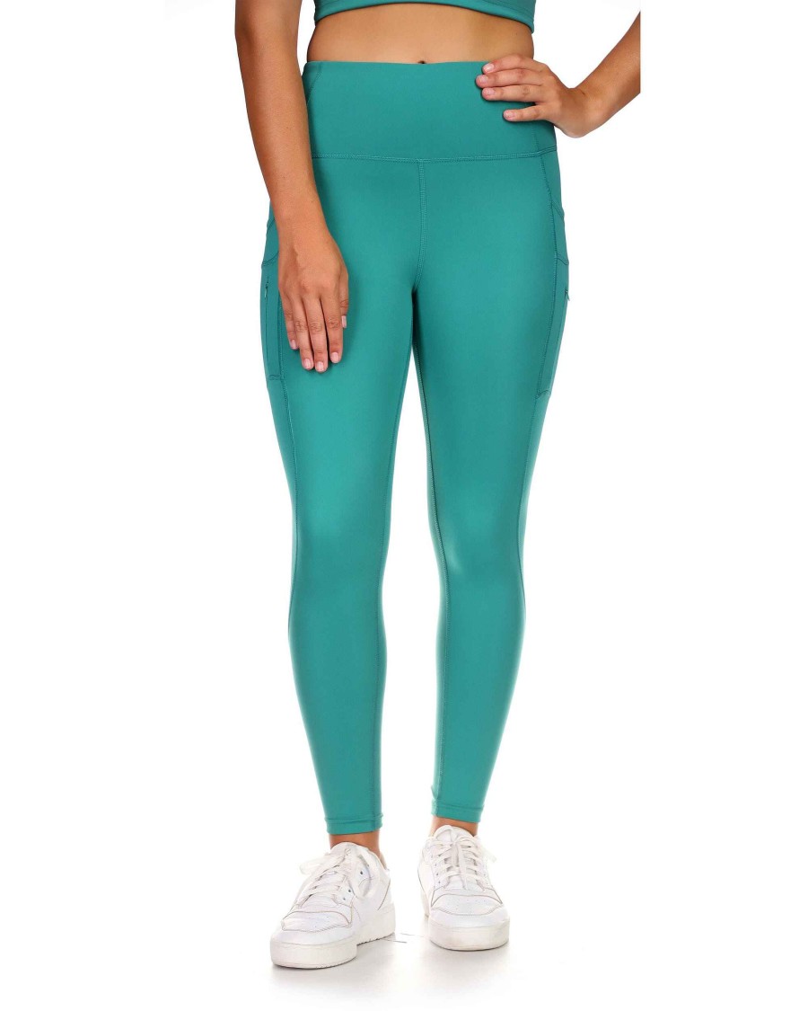 Women S2 Activewear | Breezy 7/8 High-Rise Legging W/ Zippered Pockets Green