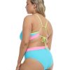 Swimwear SGS Plus Size Swimwear | Spectrum Marlee Plus Size High-Waist Bikini Bottom Cyan