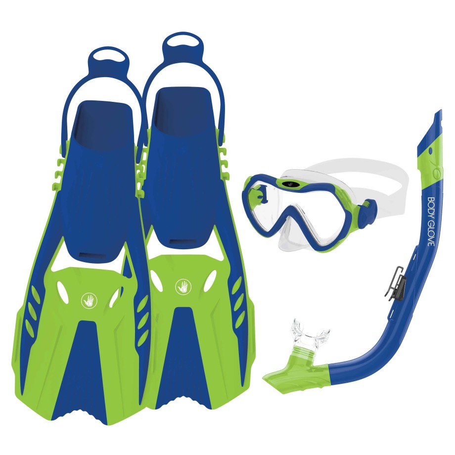 Accessories SDI Masks & Snorkels | Grape Mask/Snorkel/Fins Complete Set Blue/Lime