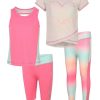 Kids Babyfair Apparel & Activewear | Girls' Four-Piece Gradient Foil Heart Logo Set (7-12) Multi