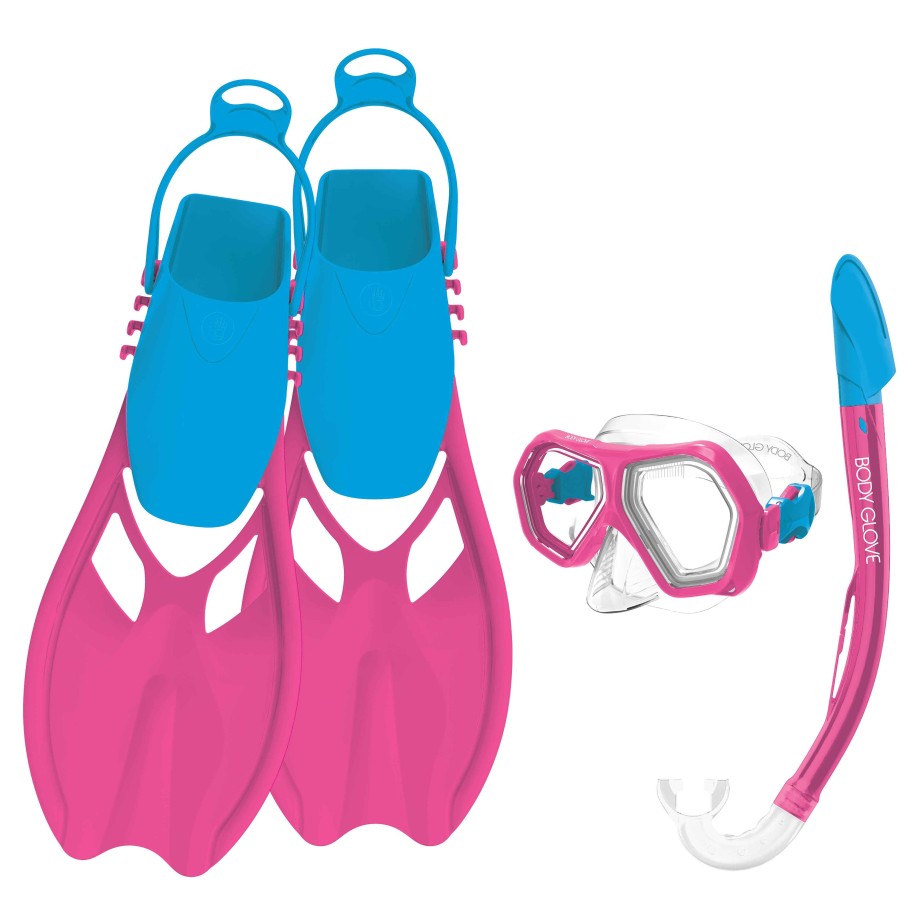 Accessories SDI Masks & Snorkels | Kids Mischief Mask/Snorkel/Fins Complete Set Pink/Aqua