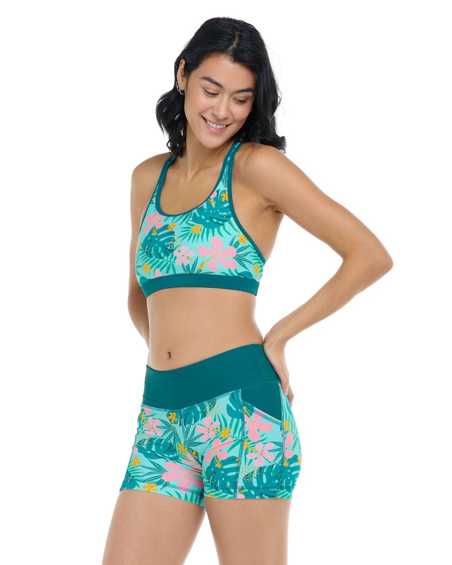 Swimwear SGS Cross-Overs | Flor Nove Equalizer Sports Bra Flor Nove / Sea Mist