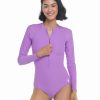 Swimwear SGS Cross-Overs | Smoothies Channel Cross-Over Long Sleeve Swimsuit Akebi