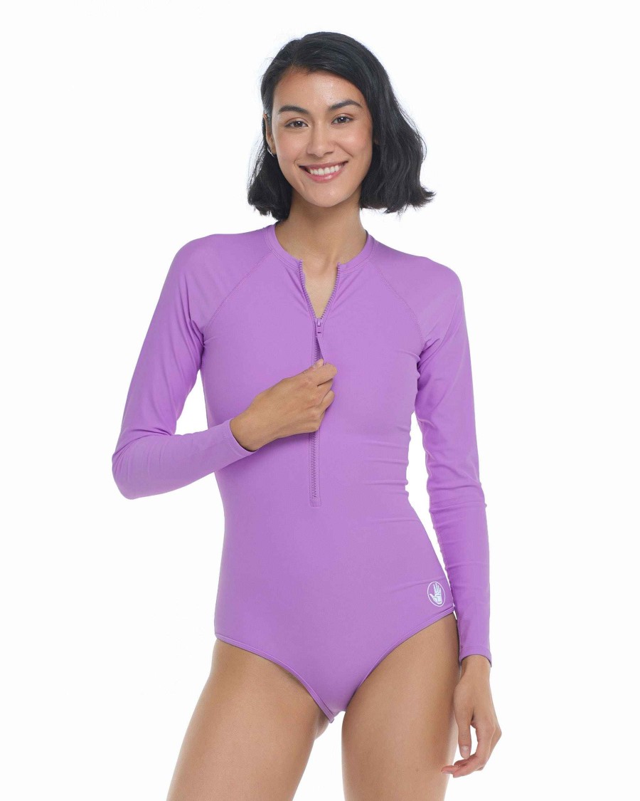 Swimwear SGS Cross-Overs | Smoothies Channel Cross-Over Long Sleeve Swimsuit Akebi